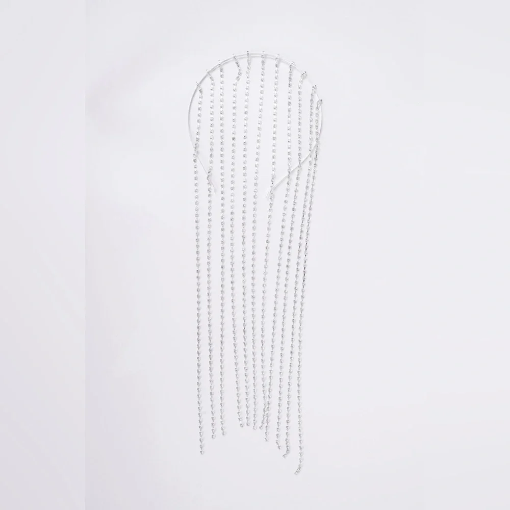 SILVER GOLD CRYSTAL TASSEL HEADBAND